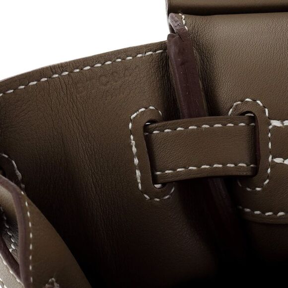 Hermes Birkin Handbag Grey Swift with Palladium Hardware 25 Neutral - Picture 10 of 11